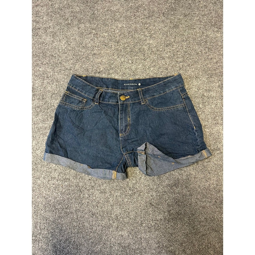 Emerson Shorts Womens Size 10 Dark Wash Cuffed Hem Casual Denim Jean Shorts